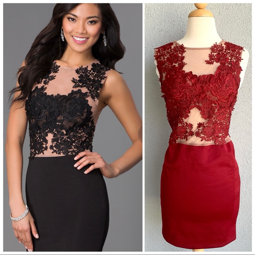 CQ by CQ Illusion Red Lace Size S